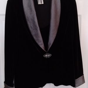 Alex Evenings velour jacket with matching tank top